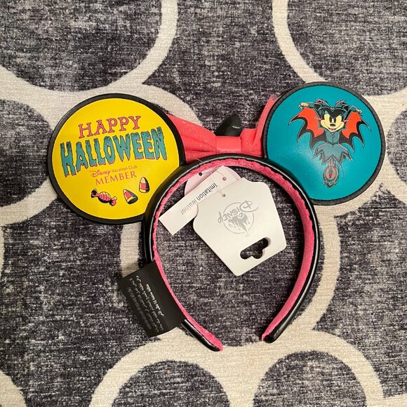 Disney Parks 2023 DVC Vacation Club Happy Halloween Headband Ears Glow in Dark - Picture 3 of 5
